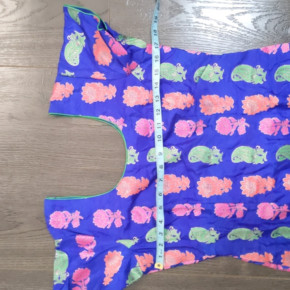 Blue, Green, Orange and Pink Punjabi Suit - Picture 3 of 9